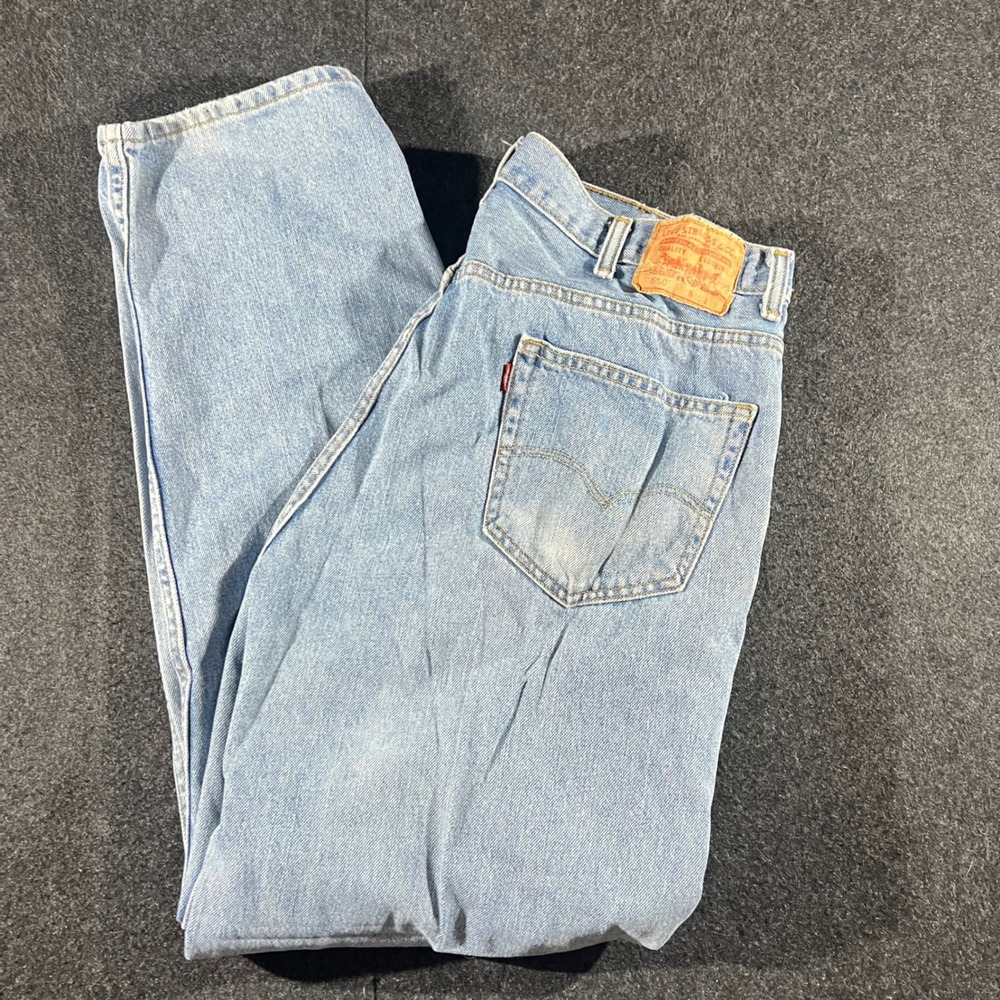 Levi 550 Jeans Mens 40x32 Light Blue Relaxed Fit Tapered Leg Denim Workwear 90s